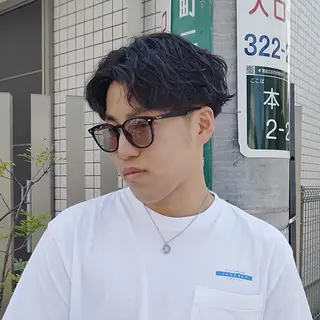 ショート パーマ メンズ さくらば ここのヘアスタイル