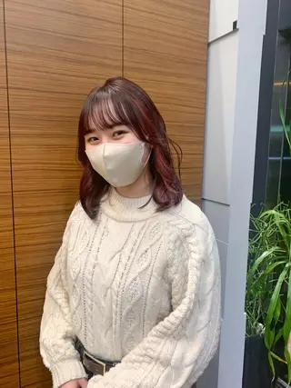 ミディアム カラー aoi /パーマ /まるみショートのヘアスタイル