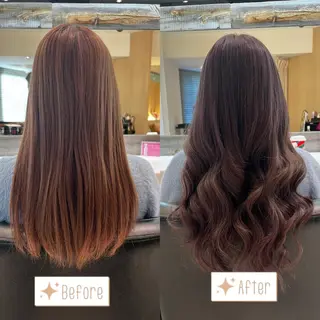 セミロング ‪🤎艶感ベージュ/ ミルクティー‪🤎のヘアスタイル