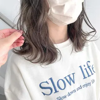 ミディアム 梅田美容室 山崎海波のヘアスタイル