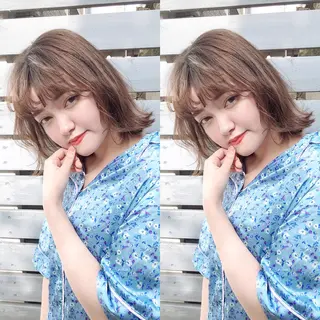 ミディアム カラー 店長/mao/ 前髪/顔周りカットのヘアスタイル
