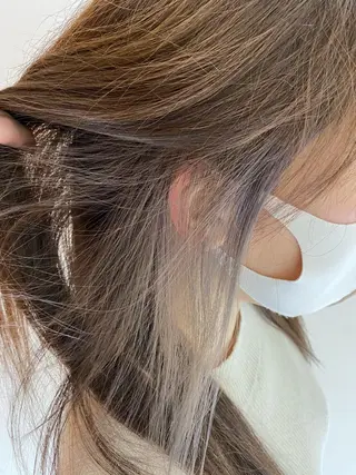 セミロング カラー 柳澤 和也のヘアスタイル