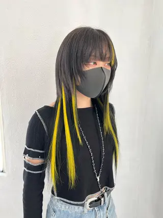 ロング エクステ ハイトーン 💭黒崎ハルカのヘアスタイル