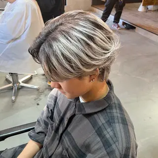 ミディアム カラー メンズ センターパート職人 店長/TSUBASAのヘアスタイル