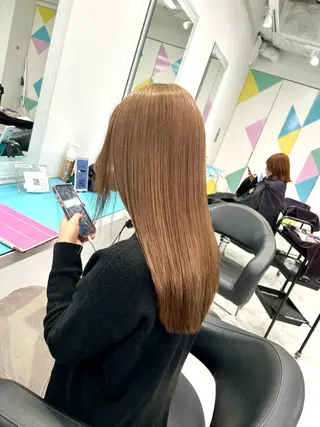 ロング カラー ヘアアレンジ トレンドモテカラー 🩷色落ちまで可愛くのヘアスタイル