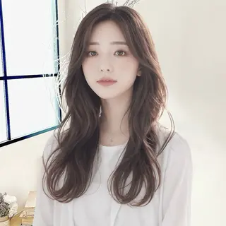 ロング カラー 🫧ベージュカラー 🫧吉田奈央のヘアスタイル