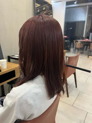 セミロング カラー ヘアアレンジ あやめ【顔まわり/レ イヤー/柔らかカラ】のヘアスタイル