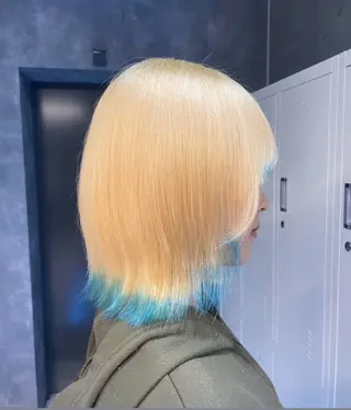 ミディアム カラー ʜᴀʀᴜᴋᴀ♱メンズ ウルフ/ブリーチのヘアスタイル