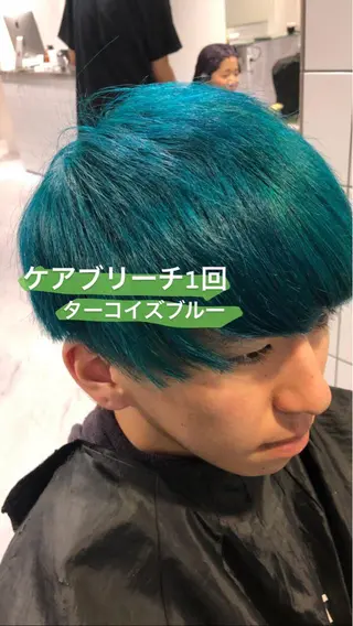 ショート カラー メンズ 赤み消し🌿 透明感カラー🫧のヘアスタイル
