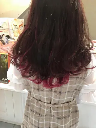 ロング カラー ヘアアレンジ fukuyasu rikaのネイルデザイン