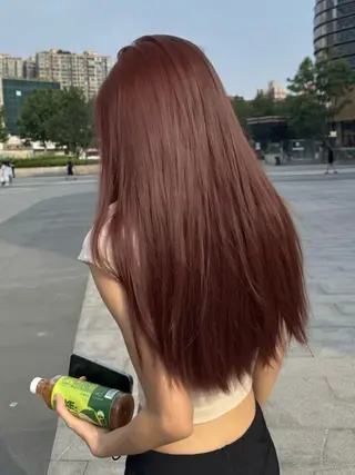 ロング カラー トレンド暖色ヘア🍒 miu🍒のヘアスタイル