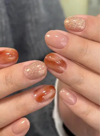 ネイル Kaka_ パラジェル、長さだしのネイルデザイン