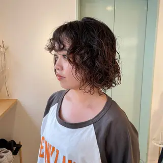 ミディアム パーマ 田口 花葉のヘアスタイル