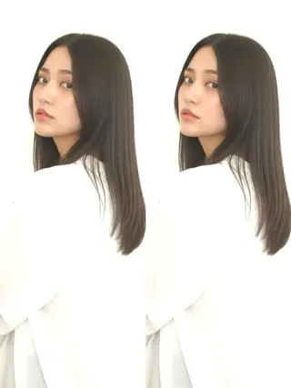 セミロング 🪞Kana｜透明感 カラー × 髪質改善のヘアスタイル