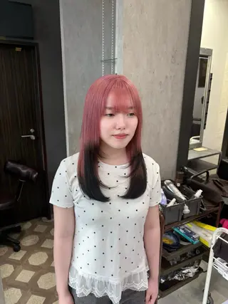 ロング カラー ミルクティー/ピンク /ブロンド 咲良のヘアスタイル