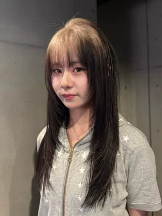 ロング カラー だいち/ハイトーン/ デザインカラーのヘアスタイル