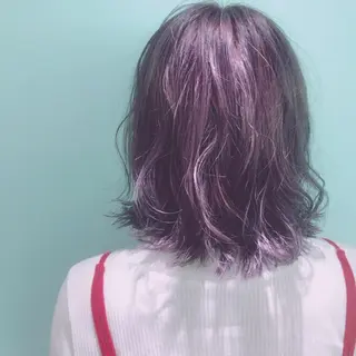 ミディアム カラー AMI ウルフパーマ/メンズのヘアスタイル