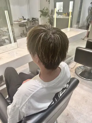 カラー メンズ ♛︎ きっか ♛︎ ヘアアレンジ🩵のヘアスタイル