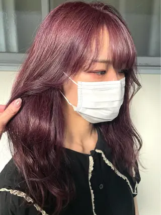 セミロング カラー ヘアアレンジ maoブリーチ無し 似合わせカラーのヘアスタイル