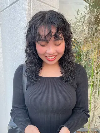 セミロング パーマ BLS所属・BLS🌟RUN （ルン）のヘアスタイル