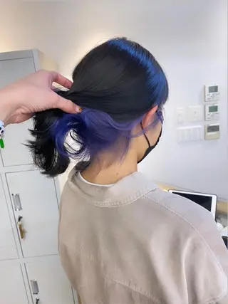 ミディアム カラー パーマ ヘアアレンジ メンズ キッズ ネイル マツエク・マツパ アイブロウ 暖色系/透明感 治野心のヘアスタイル