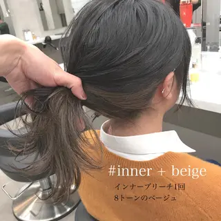 セミロング カラー ヘアアレンジ TONE所属・透明感カラー/ 韓国ヘア/縮毛矯正のヘアスタイル