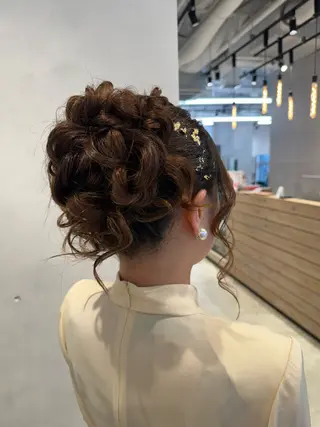 セミロング ヘアアレンジ 透明感カラー✨艶髪 制作🌱山根あゆみのヘアスタイル