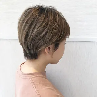 ショート カラー ショート/ボブ/ 白髪ぼかし/しんやのヘアスタイル