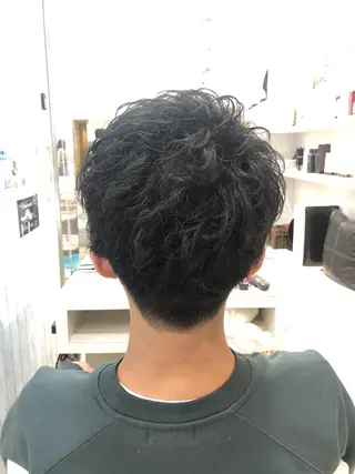 ショート パーマ メンズ 髪質改善× ハイライト溝江のヘアスタイル