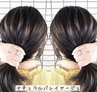 ミディアム カラー テトネ タカシのヘアスタイル