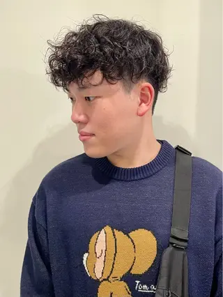 ショート パーマ メンズ ニュアンスカラー🫧 加納のヘアスタイル