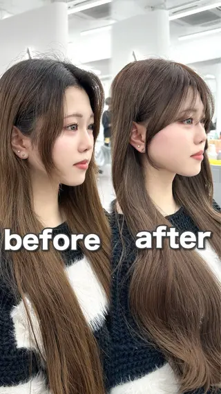 セミロング カラー メンズ 前髪顔まわりカット 🌈中村海聖のヘアスタイル