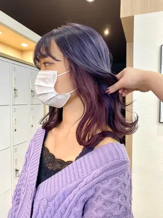 ミディアム カラー ヘアアレンジ 小顔カット/艶 カラー特化♡MIHOのヘアスタイル