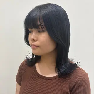 ミディアム カラー rion🪽 /wカラー・縮毛矯正のヘアスタイル