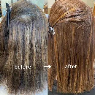 ミディアム 岡本 梨沙のヘアスタイル