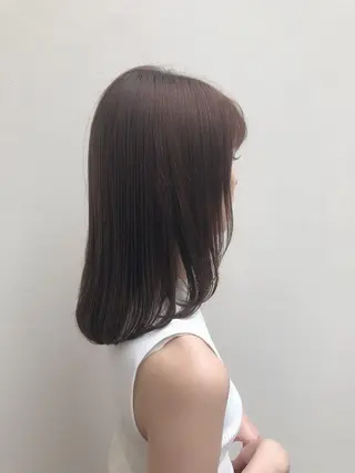ミディアム カラー パーマ ヘアアレンジ 美髪矯正 Rioのヘアスタイル