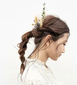 ヘアアレンジ セミロング 天王寺髪質改善なら よしみさん✨のヘアスタイル