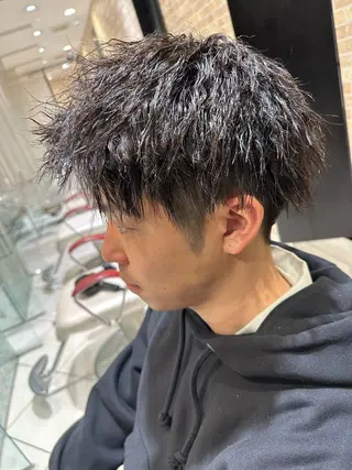 ショート パーマ メンズ 💈メンズ特化 美容師サキ💈のヘアスタイル