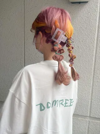 セミロング カラー ヘアアレンジ カラーパティシエ facce🌼ikoのヘアスタイル