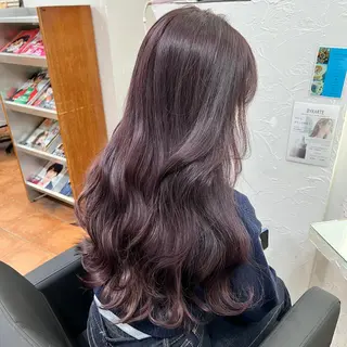 ロング カラー ピンクカラー/ ブリーチなしRINAのヘアスタイル