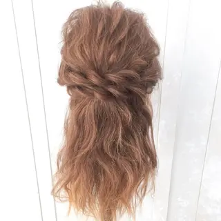 ミディアム ヘアアレンジ 横浜🍒ルーツカラー エクステ／RIEのヘアスタイル