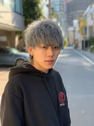 ショート カラー メンズ 赤み消し🌿 透明感カラー🫧のヘアスタイル