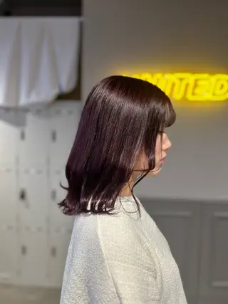 セミロング カラー パーマ ヘアアレンジ メンズ キッズ ブリーチなしカラー/ ブラウン/レイヤーのヘアスタイル