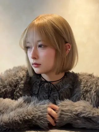 ミディアム けいし🐬ボブ 美髪縮毛矯正のヘアスタイル