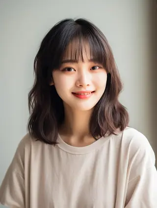 カラー セミロング Lehm所属・表参道/さあ や/大人ナチュラルのヘアスタイル