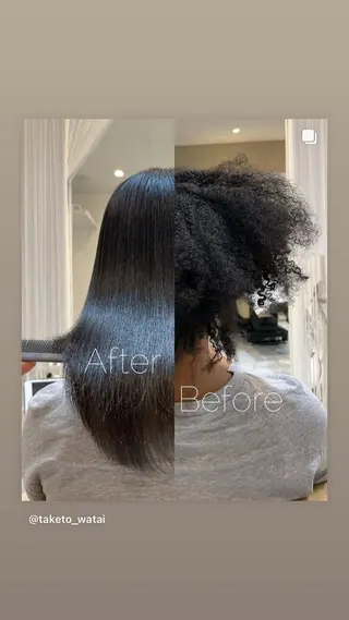 セミロング Watai 當間 大知のヘアスタイル