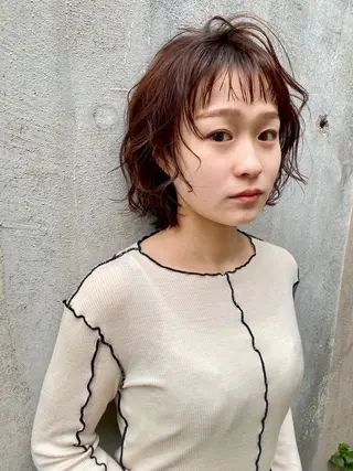 ショート カラー パーマ ヘアアレンジ 似合わせカラー / レイヤーMADOKAのヘアスタイル