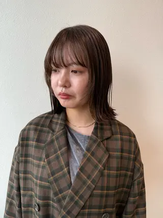 ミディアム カラー 木村 架音のヘアスタイル