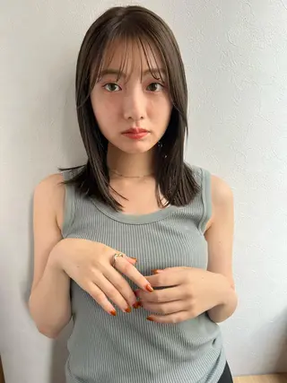 ミディアム カラー ハッシュカット/ MAYAのヘアスタイル