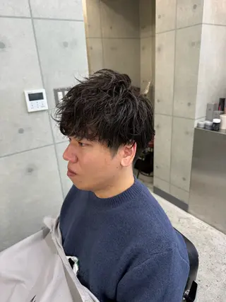 ミディアム パーマ メンズ CHROM TOKYO A.L.T所属・【メンズ・カット】 藪 清正のヘアスタイル